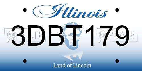 3DBT179 Illinois License Plate