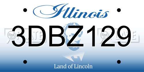 3DBZ129 Illinois License Plate