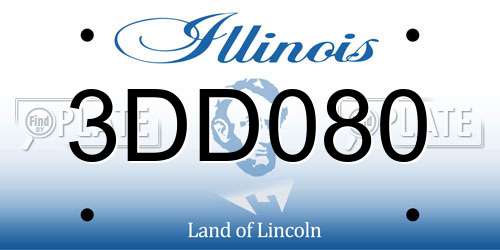 3DD080 Illinois License Plate