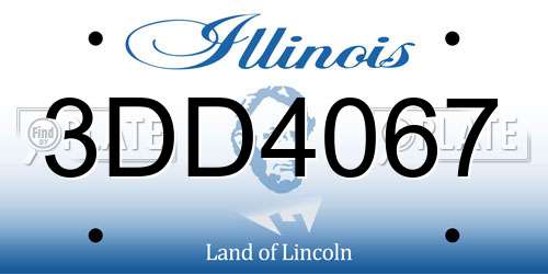 3DD4067 Illinois License Plate