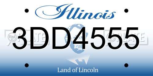 3DD4555 Illinois License Plate