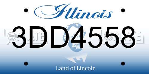 3DD4558 Illinois License Plate