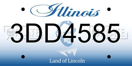 3DD4585 Illinois License Plate