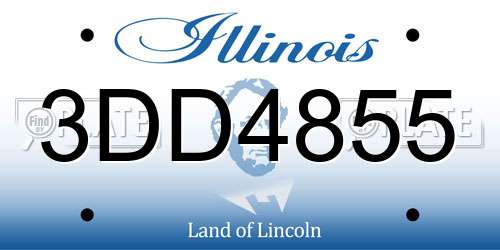 3DD4855 Illinois License Plate