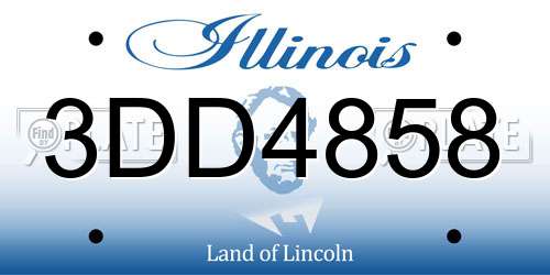 3DD4858 Illinois License Plate