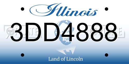 3DD4888 Illinois License Plate