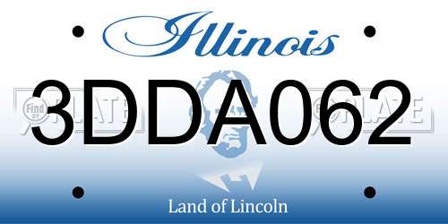3DDA062 Illinois License Plate