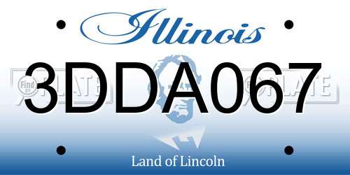 3DDA067 Illinois License Plate