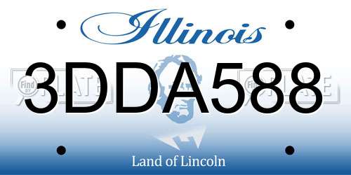 3DDA588 Illinois License Plate