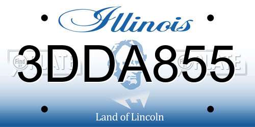 3DDA855 Illinois License Plate