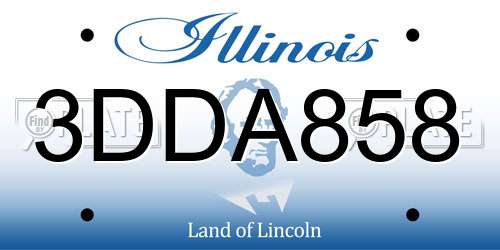 3DDA858 Illinois License Plate