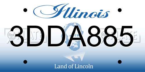 3DDA885 Illinois License Plate