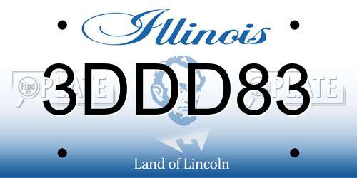 3DDD83 Illinois License Plate
