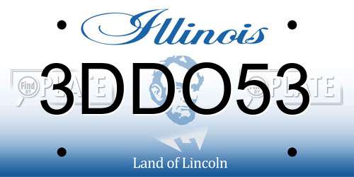 3DDO53 Illinois License Plate