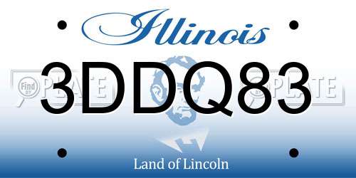 3DDQ83 Illinois License Plate