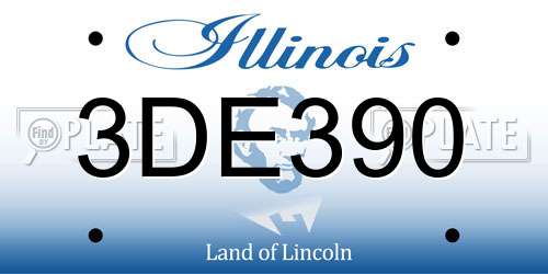 3DE390 Illinois License Plate