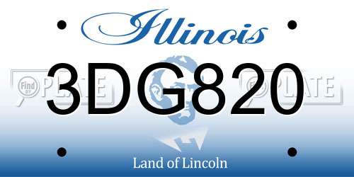 3DG820 Illinois License Plate