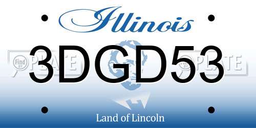 3DGD53 Illinois License Plate