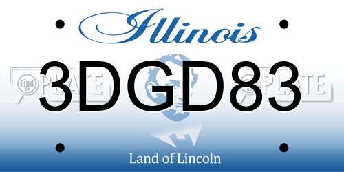 3DGD83 Illinois License Plate