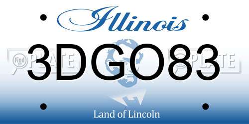 3DGO83 Illinois License Plate