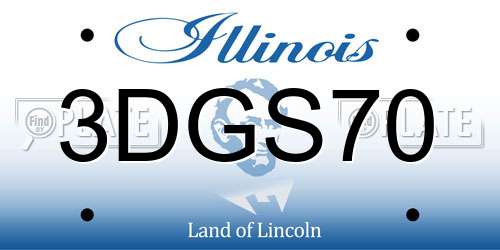 3DGS70 Illinois License Plate