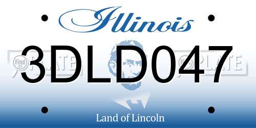 3DLD047 Illinois License Plate