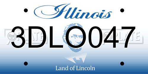 3DLO047 Illinois License Plate