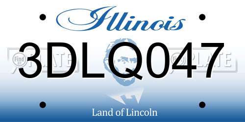 3DLQ047 Illinois License Plate