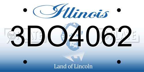 3DO4062 Illinois License Plate