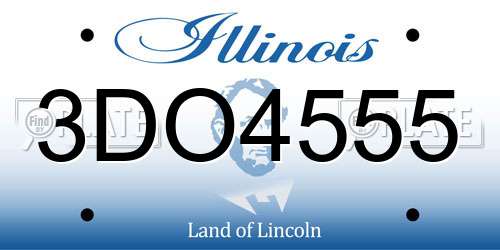 3DO4555 Illinois License Plate