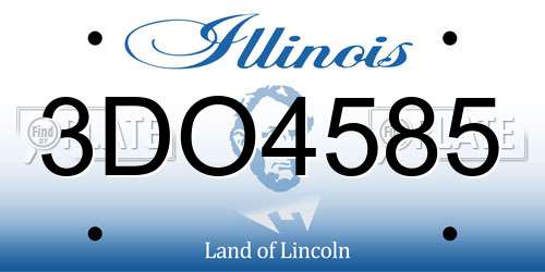 3DO4585 Illinois License Plate