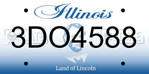 3DO4588 Illinois License Plate