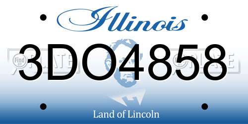 3DO4858 Illinois License Plate