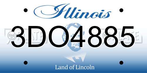 3DO4885 Illinois License Plate