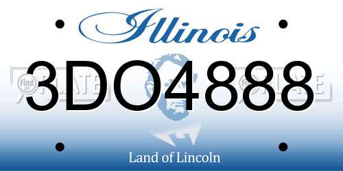 3DO4888 Illinois License Plate