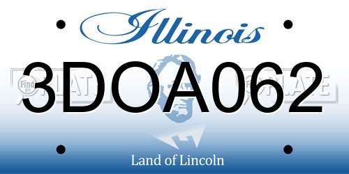 3DOA062 Illinois License Plate