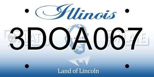 3DOA067 Illinois License Plate
