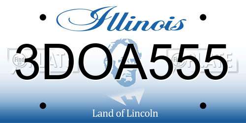 3DOA555 Illinois License Plate