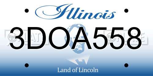 3DOA558 Illinois License Plate