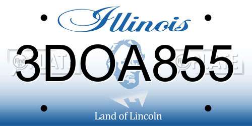 3DOA855 Illinois License Plate