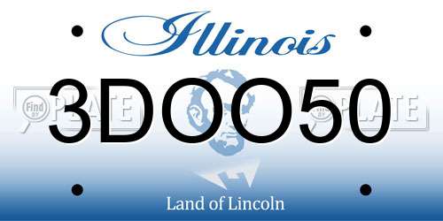 3DOO50 Illinois License Plate