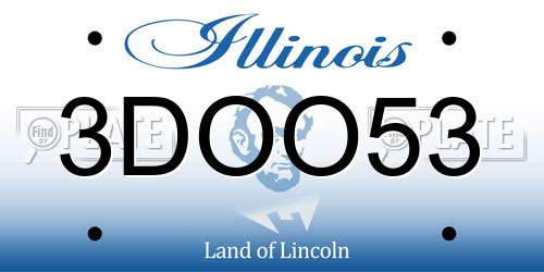 3DOO53 Illinois License Plate