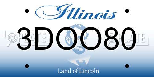 3DOO80 Illinois License Plate