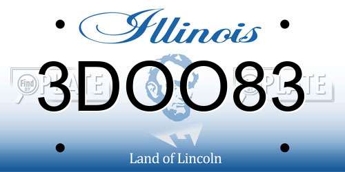 3DOO83 Illinois License Plate