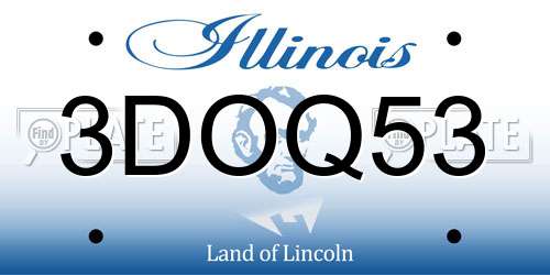 3DOQ53 Illinois License Plate