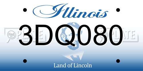 3DQ080 Illinois License Plate