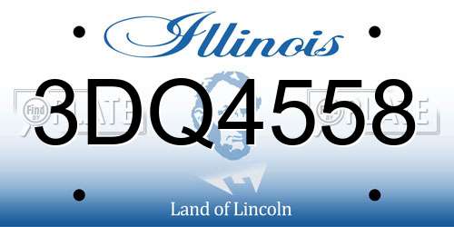 3DQ4558 Illinois License Plate