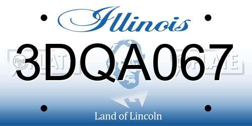 3DQA067 Illinois License Plate