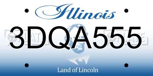 3DQA555 Illinois License Plate