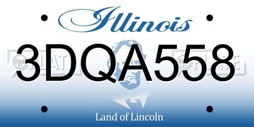 3DQA558 Illinois License Plate